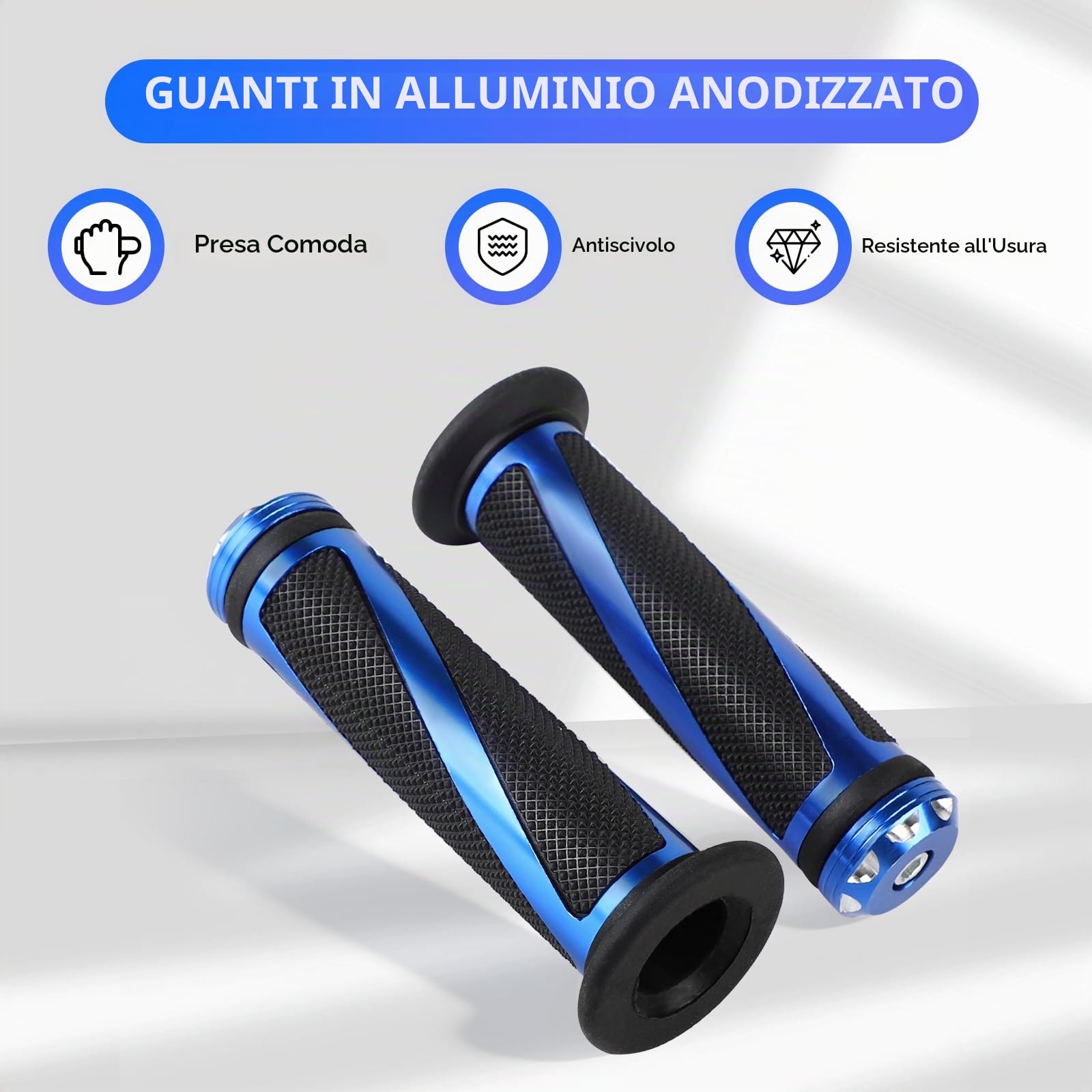 EXLECO Manopola Acceleratore Moto in CNC-Allu con Cavo 1,2M & Manopole, Blu | 22mm Manubrio dell'Acceleratore a Torsione con Anodizzazione, Comando Gas Rapido Moto 50cc-200cc per ATV Quad Pit Dirt Bike