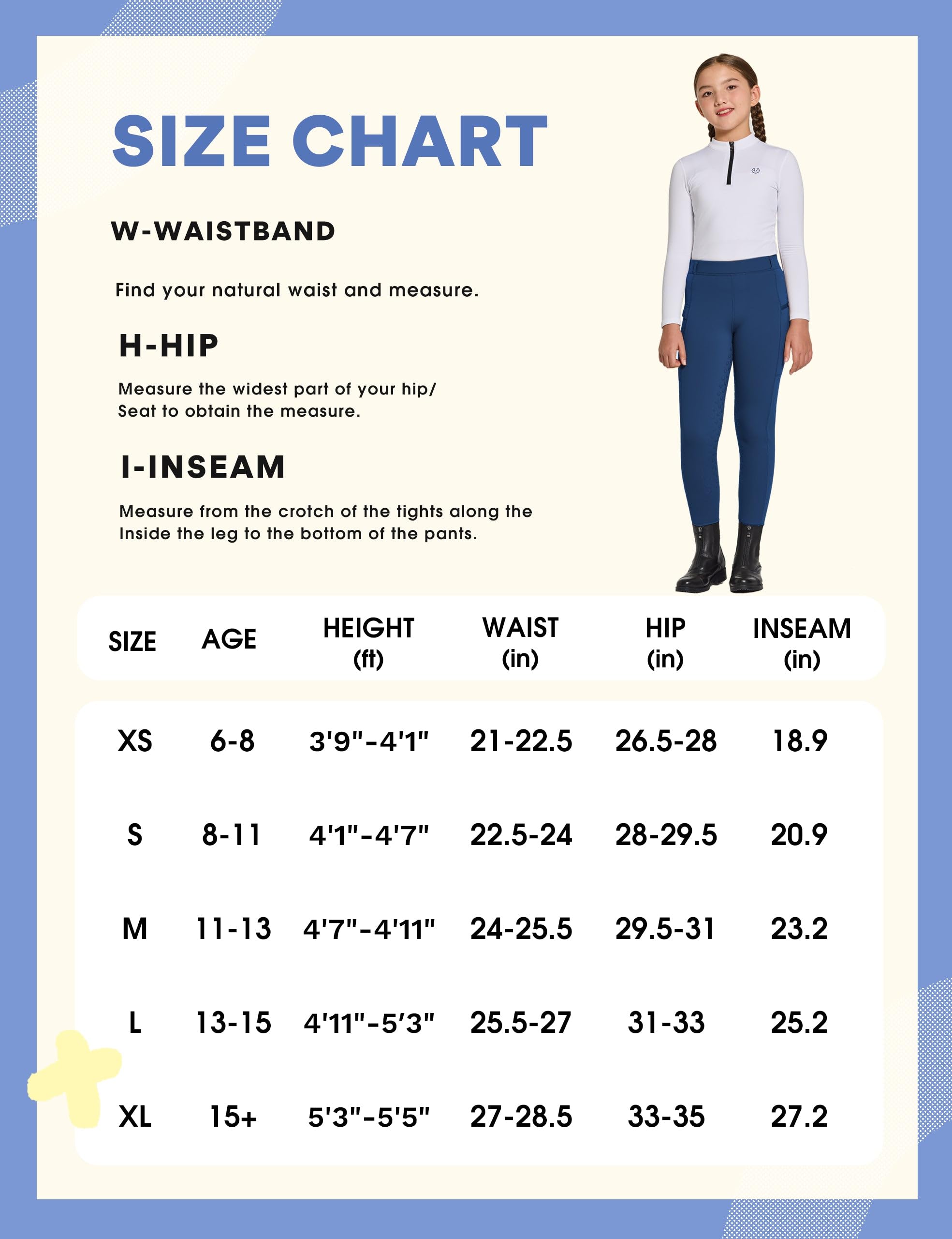 FitsT4 Sports Pantalones de equitación de invierno para niñas, con forro polar, pantalones ecuestres con bolsillos