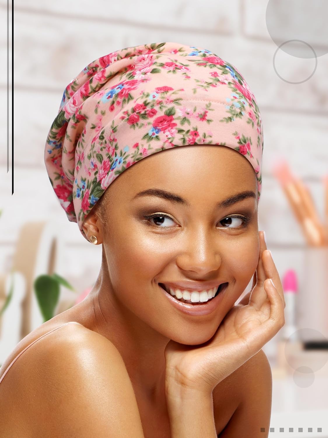 Sintege 6 Pcs Satin Lined Bonnet Sleep Chemo Hat Stretch Cancer Cap for Women Men Cancer Patient African Silk Soft Beanie(Modern Patterns) - Image 2