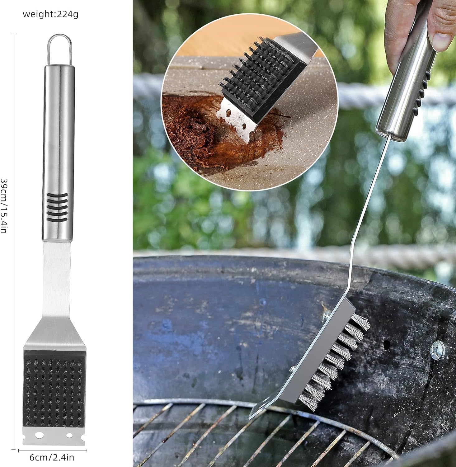Juego de herramientas de parrilla para barbacoa, kit de accesorios de parrilla de acero inoxidable de 16 pulgadas para hombres, kit de regalo de utensilios de parrilla de barbacoa con bolsa de