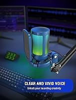 Vista 6 de FIFINE - Micrófono USB para juegos de transmisión para PC para Mac OS/Windows, micrófono condensador cardioide AmpliGame con RGB para grabación