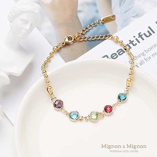 Miniatura 3 de Custom Birthstone Bracelet for Women, Personalized Beaded Chain Jewelry, Birthday, Gift for Friends, Adjustable Bracelet with Birth Month Stones –