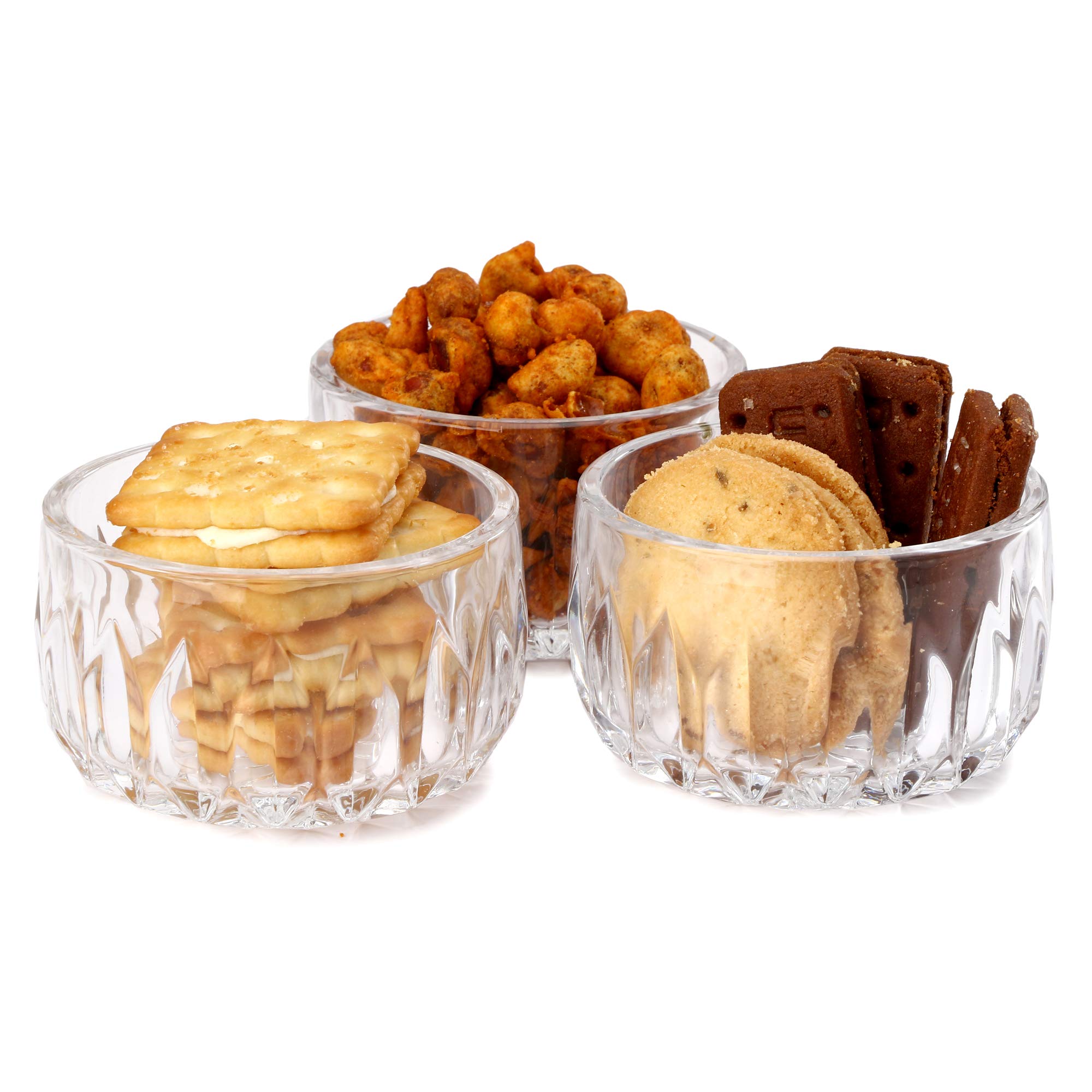 Somil Beautiful Clear Glass Bowl, Ideal for ServingVegetable, Soup, Snacks, Lunch, Dinner 100 Ml, 8 X 8 X 5 Cm