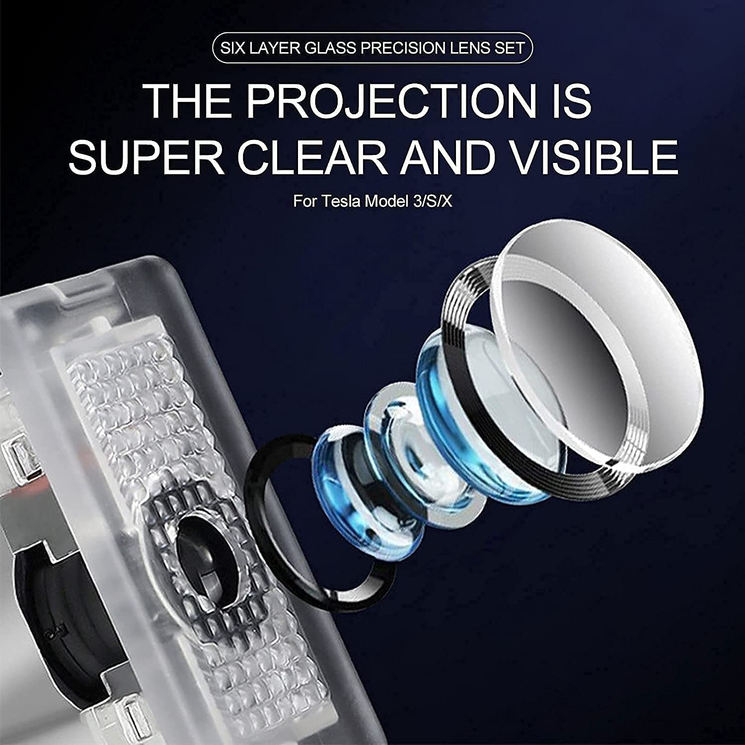 Tesla Flashlight Model 3 Projection Lights Door Logo Projector Light Welcome Light Step ...