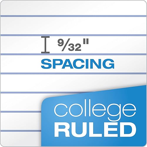 Miniatura 5 de Oxford Cuaderno de polietileno de 1 materia, 8.5 x 11 pulgadas, perforador de 3 agujeros, regla universitario, 100 hojas por diario, bolsillo de