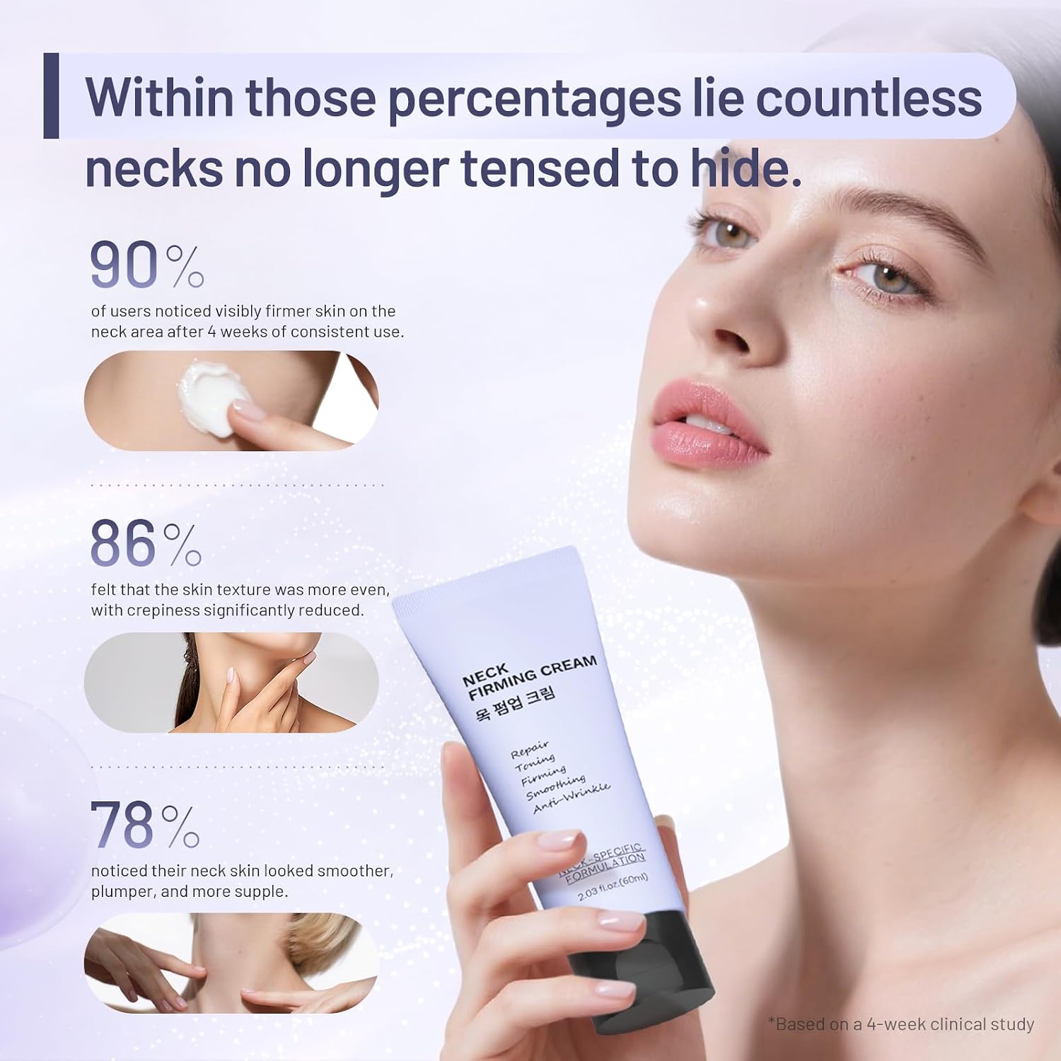 Premium Neck Firming Cream – Lifting & Tightening Treatment for Décolleté and Chest, Anti-Aging Neck Cream Reduces Fine Lines and Sagging, Gift for Women & Men, 2.0 Fl Oz