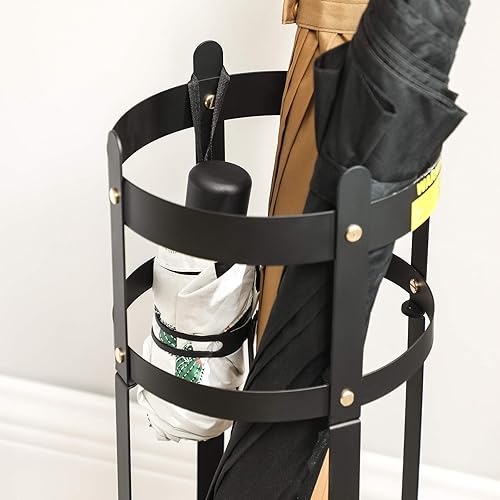 Miniatura 9 de SONGMICS Soporte para Paraguas, Soporte Redondo de Acero para Paraguas, 7.7 x 7.7 x 21.7 Pulgadas, con Bandeja de Goteo Desmontable, para Entrada