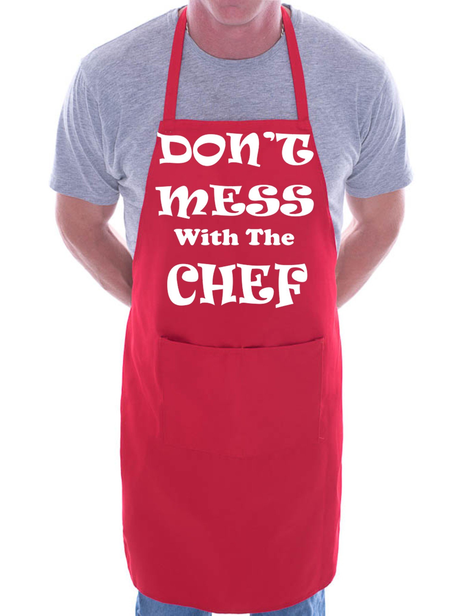 Print4u Men's Red Don't Mess With The Chef Cooking Funny Unisex Apron