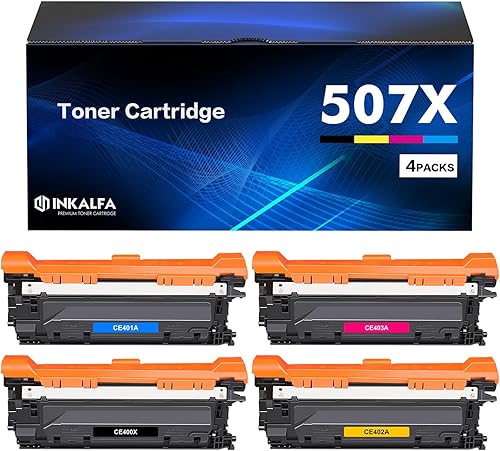 inkalfa 507X 507A Cartucho de tóner de repuesto compatible con HP 507A 507X CE400X CE400A CE401A CE402A CE403A Enterprise M551 M551n M551dn M551xh