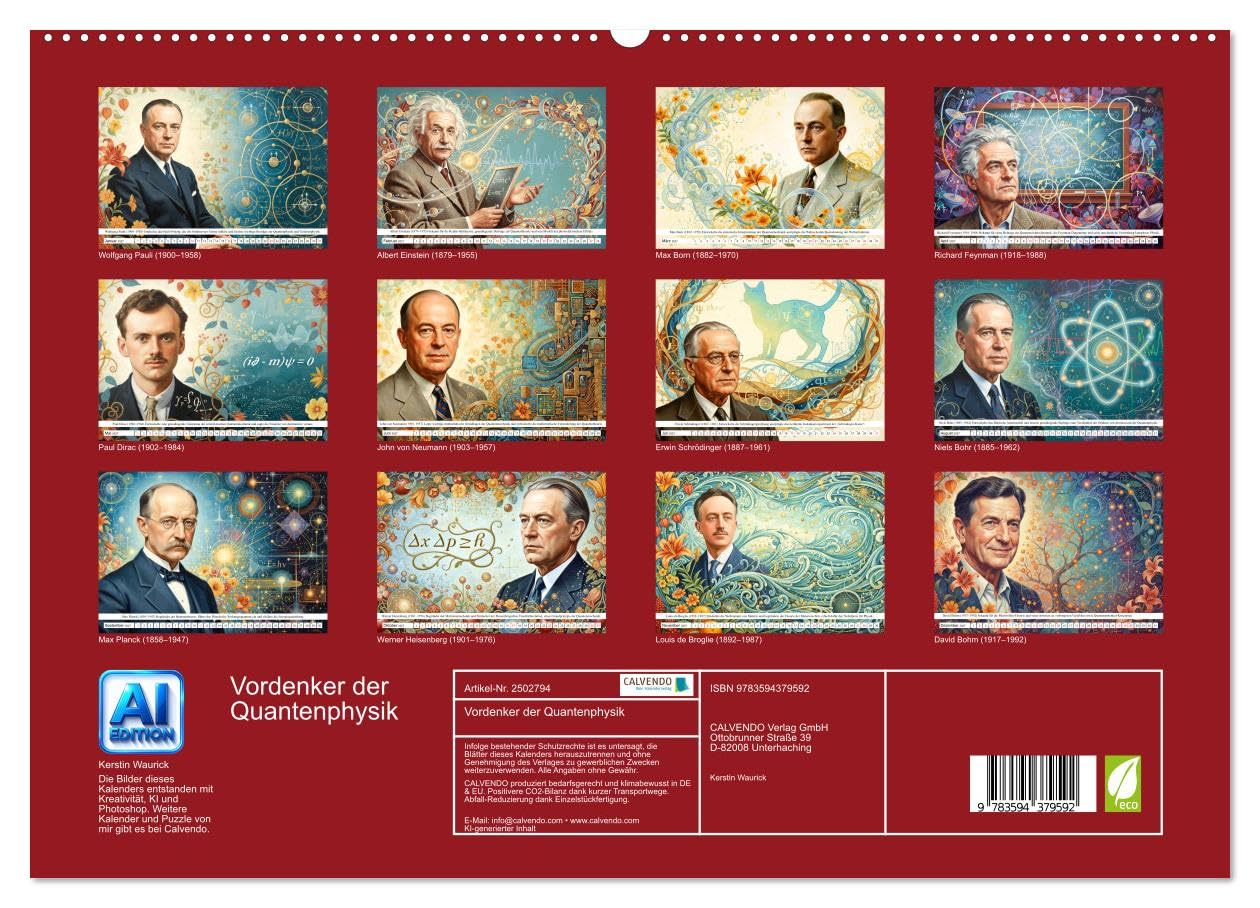 CALVENDO · Vordenker der Quantenphysik (Kalender 2027) | DIN A2 Querformat · Wandkalender · Hommage an die Visionäre, die den Blick auf die Welt der kleinsten Teilchen für immer…