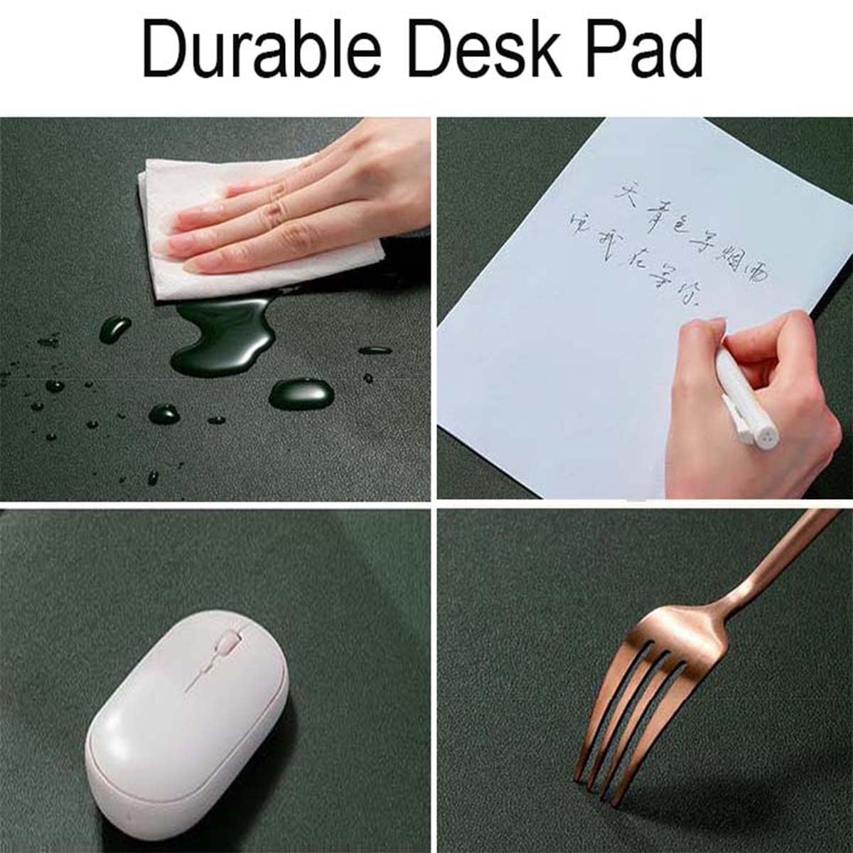 Grand sous-Main de Bureau en Cuir synthétique avec Protection des Bords,imperméable,pour Ordinateur Portable,Bureau,Maison,sous-Main (40 x 80 cm,Noir)