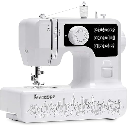 Mini Sewing Machine for Beginners and Kids,Portable Household Small Sewing Machines, with Foot Pedal 12 built-in Stitches, 2 Speed Sewing Made Easy -Black/White