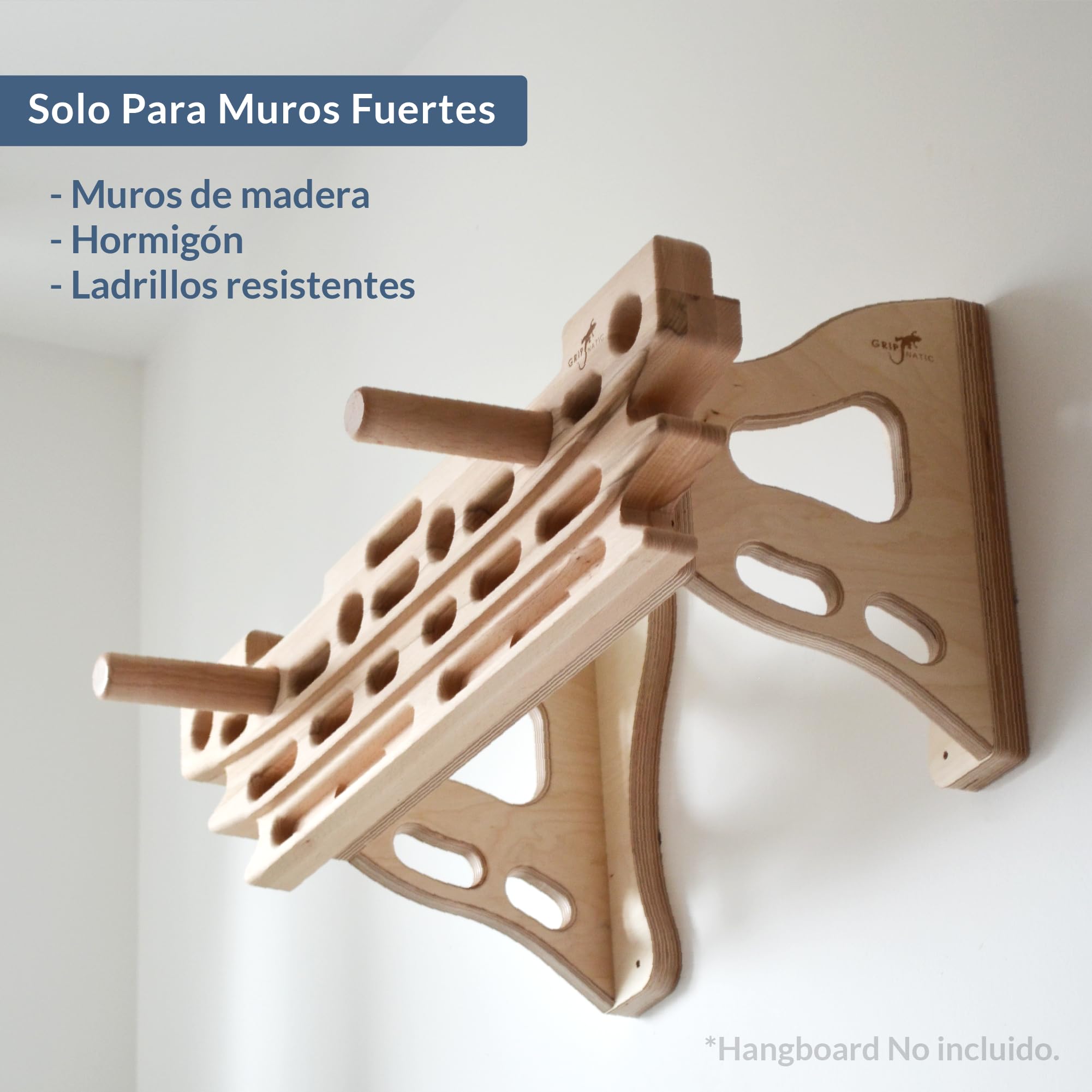 Soporte de Pared para hangboards – Montaje Mural para Tabla de Entrenamiento – Compatible con fingerboards estándar de Escalada – Capacidad de Carga 120 kg