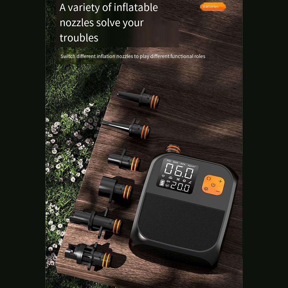 Pompe à air électrique portable pour kayak 25 PSI Gonfleur sans fil avec batterie 8000 mAh LCD numérique Arrêt automatique pour canoë radeau paddle