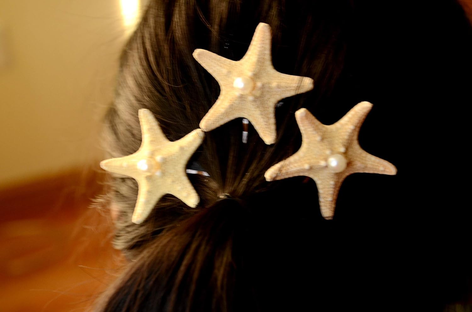 Hair pins with starfish pack of 3 Starfish bobby Pins