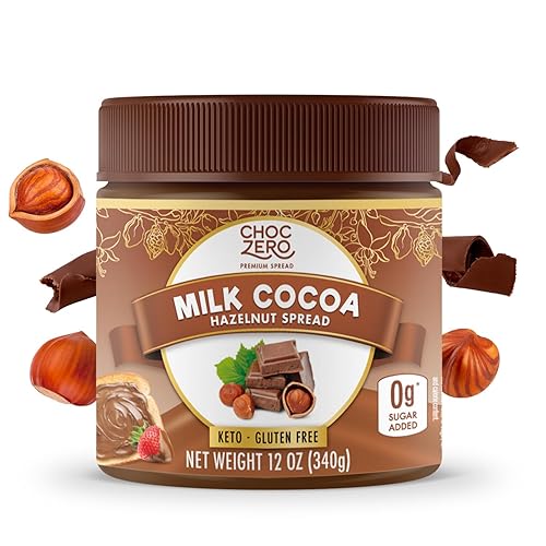 ChocZero Keto Milk Chocolate Avellana Spread – Apto para keto, sin azúcar añadido, el mejor postre bajo en carbohidratos, cobertura perfecta para