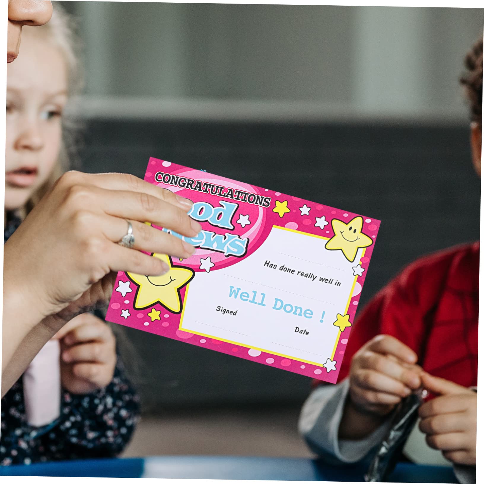 Uonlytech Hojas de Certificados de Premios y Certificados Creativos de Jardín de Infantes en Papel Grueso Púrpura 100 para Niños Ideales para Estudiantes