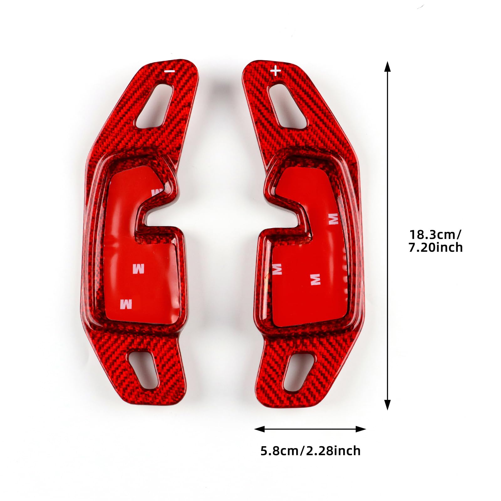 KUNGKIC für BMW X1 U11 2023-2025 X3 G45 2025-2026 5er G60 2024-2026 Hartkohlefaser Auto Lenkrad Schaltwippe DSG-Verlängerung Innenraum Zubehör 2 Stück (Rot)