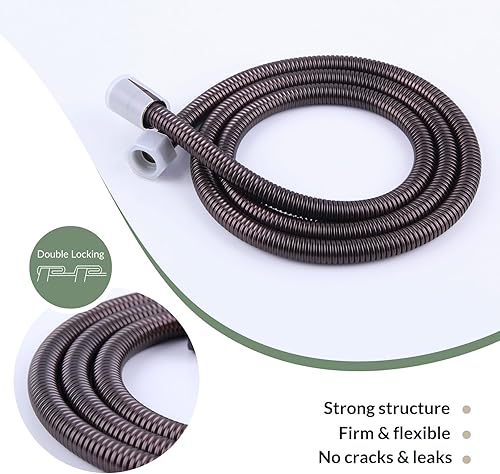 Miniatura 9 de APLusee - Manguera de ducha flexible de 59 pulgadas, tubo de ducha de acero inoxidable 304 con conector giratorio de latón, pieza de repuesto de