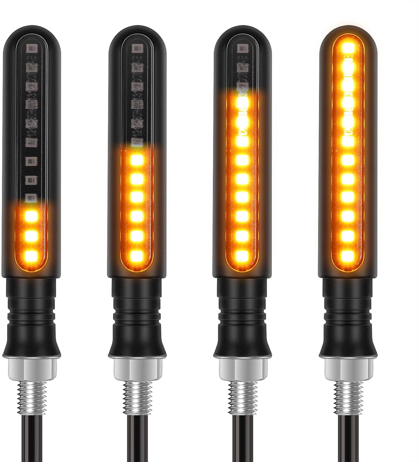 Kinstecks 4PCS Motorcycle Indicators Flowing Turn Signal Lights Motorbike Turning Indicators 12V for Motorcycle Motorbike Scooter Quad Cruiser Off Road