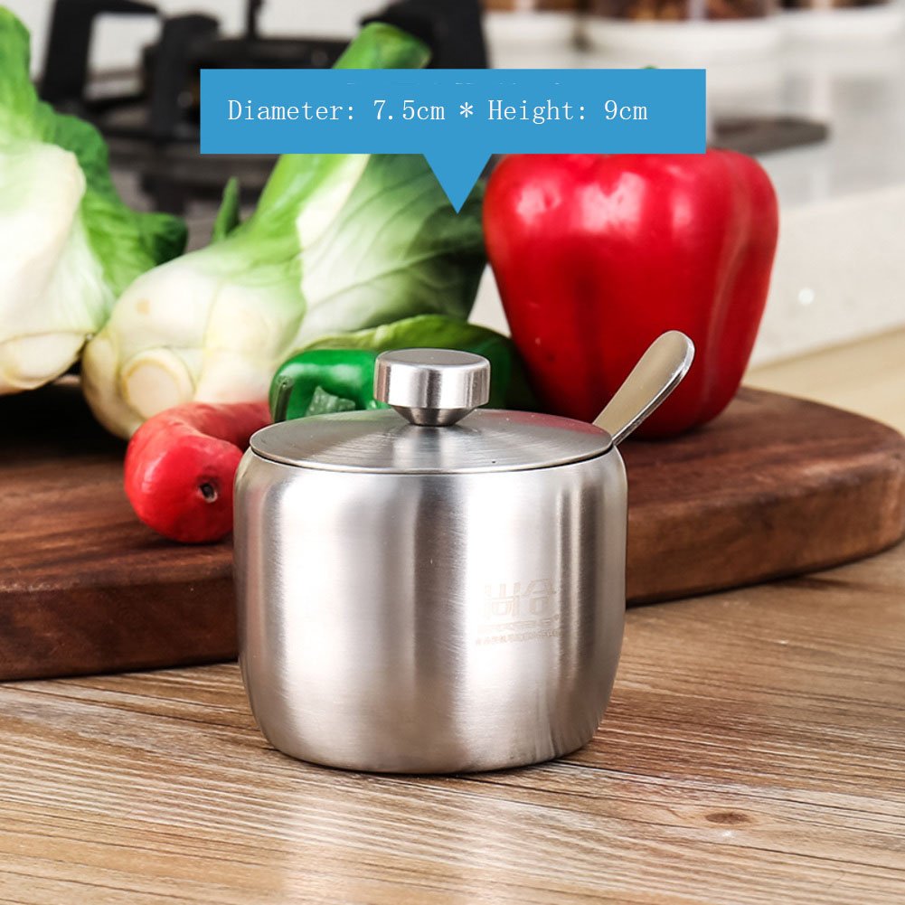 DKOSHDUISHKG 304Stainless steel spice jar,Kitchen seasoning bottles Seasoning box Seasoning jars Salt shaker Spice cans Rust of sugar jar Durable-A