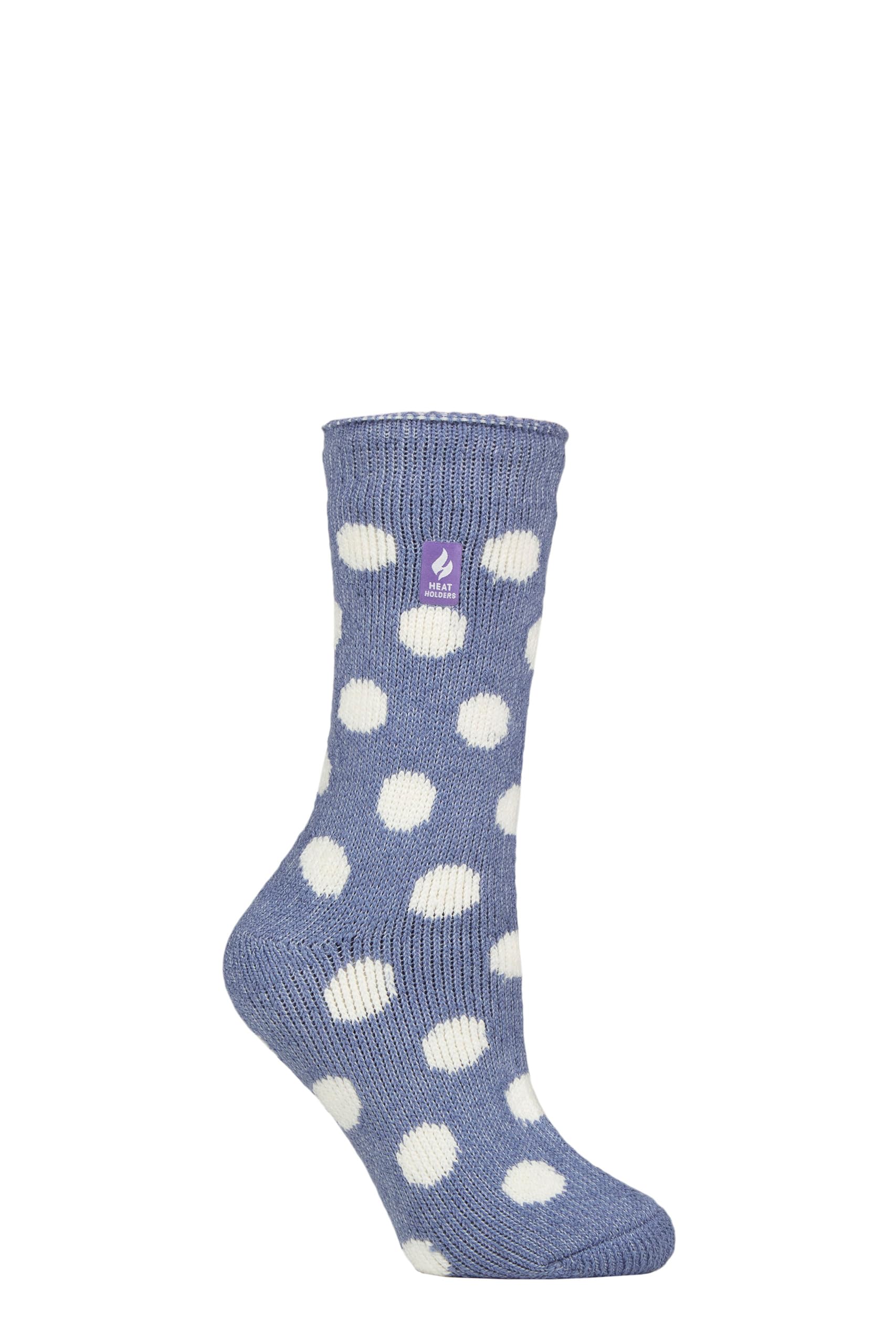Heat Holders Women's Bold Spot Denim Sockshop Socks - 2.3 Tog Thermal, Warm, Cosy, Patterned, Pack Of 1 Size 4-8 4-8