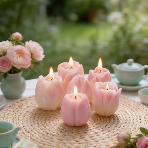 Miniatura 6 de 3 moldes de silicona de flores de tulipán 3D de resina floral para velas de jabón, molde de flores de fondant de chocolate para decoración de velas