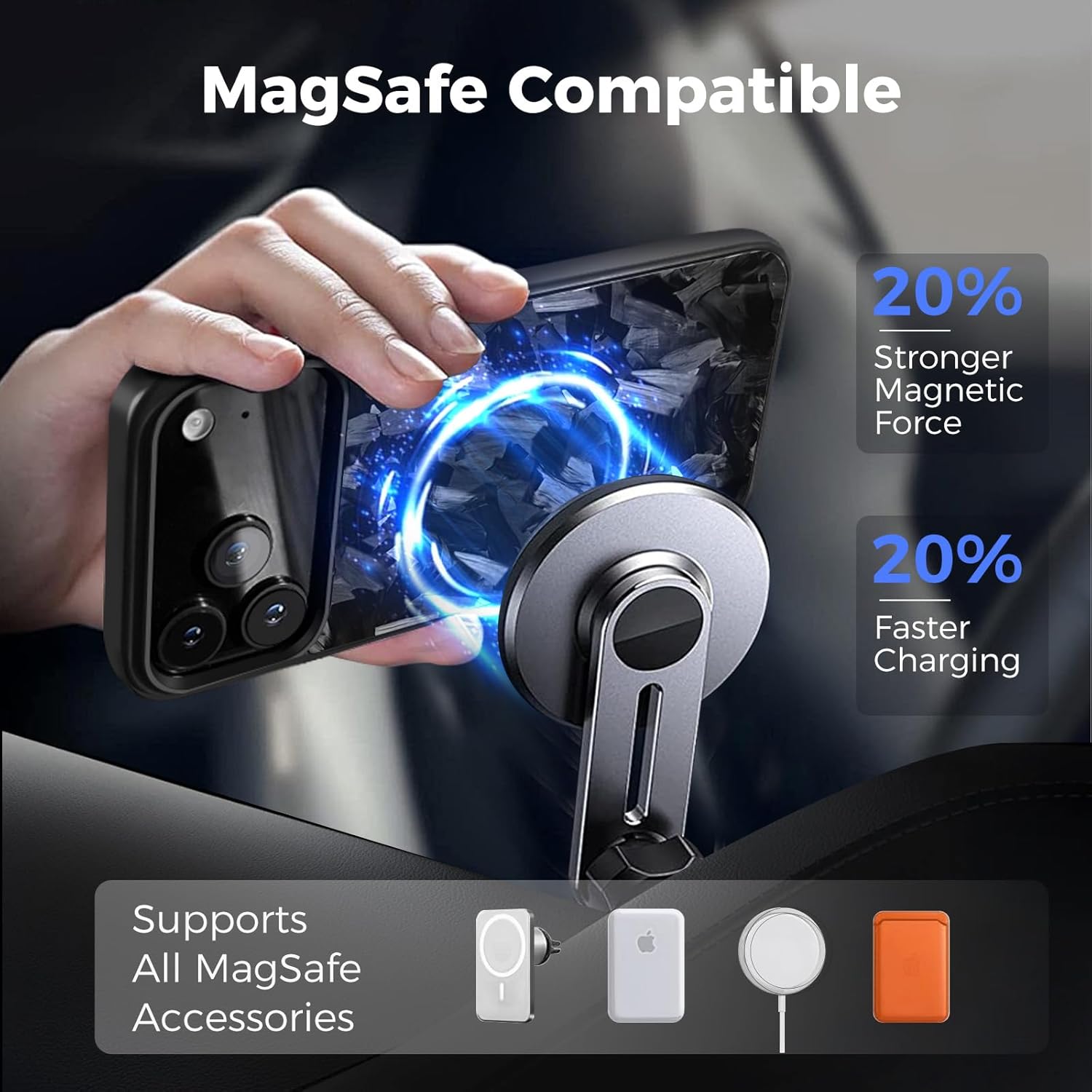 MONOCARBON Forged Carbon Fiber Case for iPhone 17 Pro Max, Military-Grade 3-Layer Drop-Proof Protective Cover, 6.9" Hard Case with [Camera Button Cutout], [MagSafe Compatible]+[Free Screen Protector]