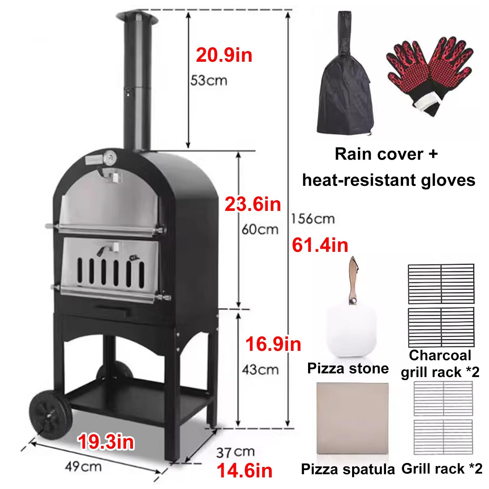 Cucina a Legna con Forno con Ripiani Cassetto Raccoglipolvere Stufa a Legna Economica per Cucinare Forno Multifunzione Adatto per Campeggio e Attività All'aperto