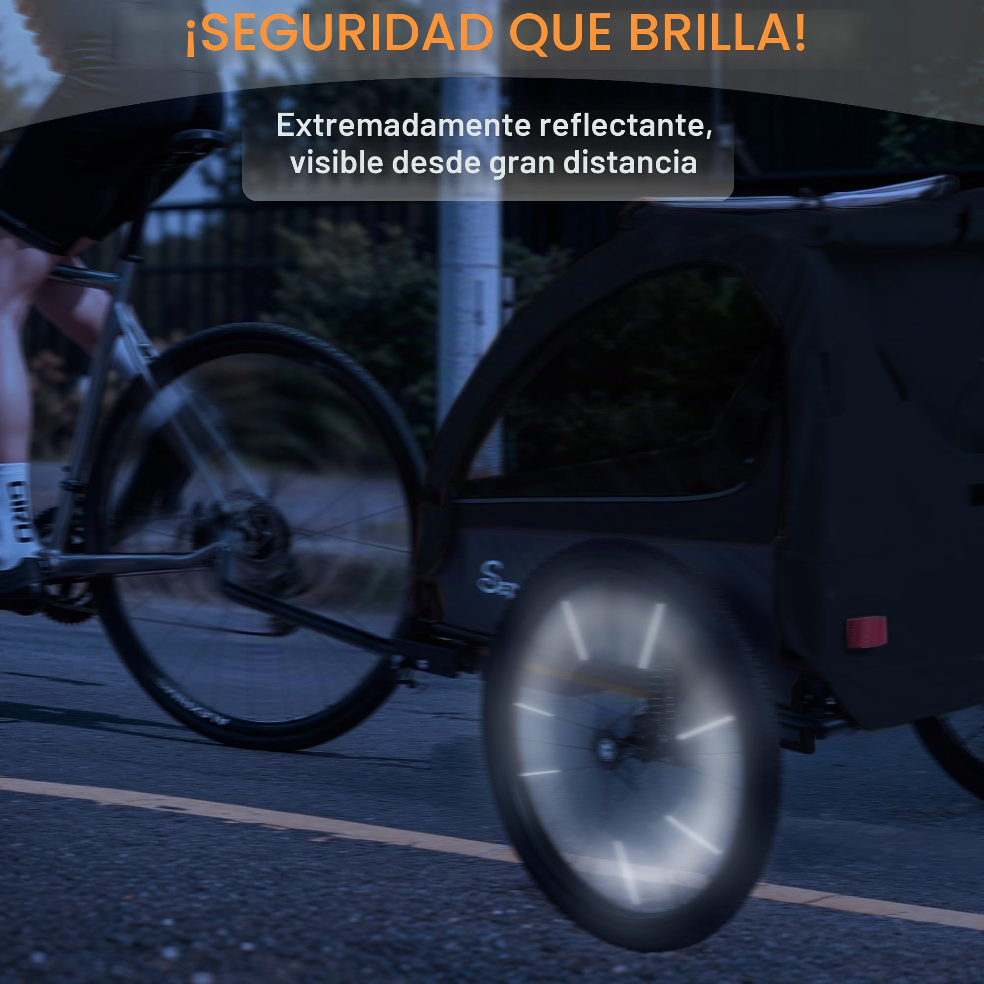 SEPNINE Remolque Infantil 2 en 1 y Cochecito con suspensión, Remolque de Bicicleta para 1 a 2 niños máximo, función de Jogger, Plegable, Amplio Maletero