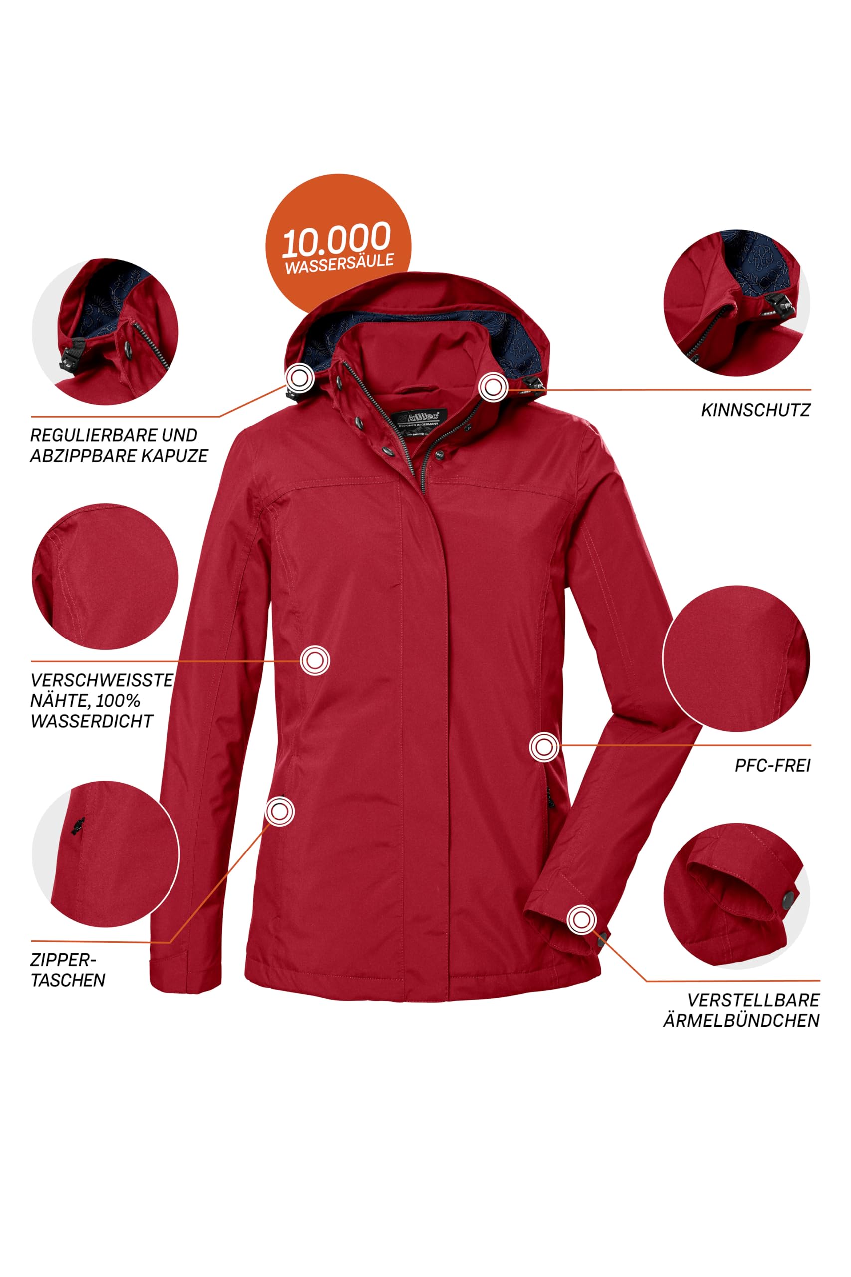 Killtec Funkcjonalna kurtka/kurtka outdoorowa z odpinanym kapturem Women´s Kos 42 Wmn Jckt