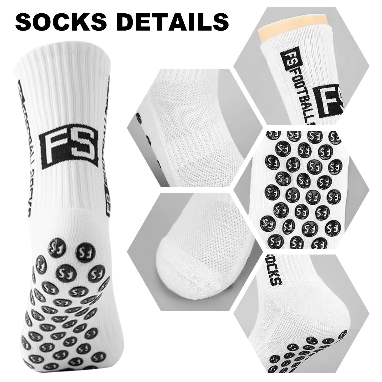 3 Pares De Calcetines De Fútbol Para Adultos, 39-46 Antideslizantes, Calcetines Futbol, Para Fútbol, Baloncesto, Running Y Ciclismo