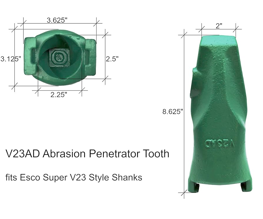 Weld-on Excavator Bucket Shank, Tooth, & Pin Combo - 5849
