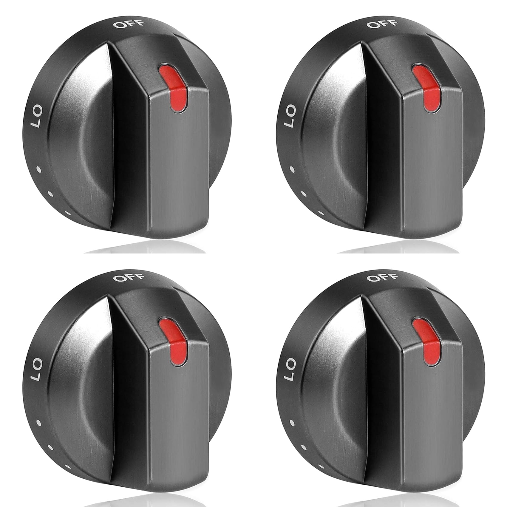 Ctrlzs Black 4Pcs Dg64-00473B Stainless Knobs Replacement Stove Gas Range Knobs For Nx58m6850sg,Nx58j5600sg,Nx58j7750sg