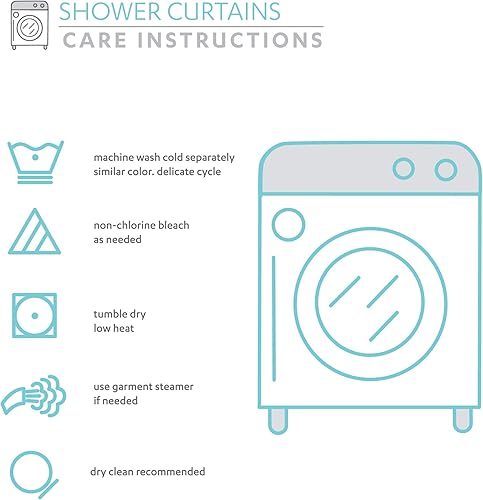 Miniatura 6 de Lush Decor Cortina de ducha arcoíris degradado, 72 x 72 pulgadas, arcoíris y turquesa