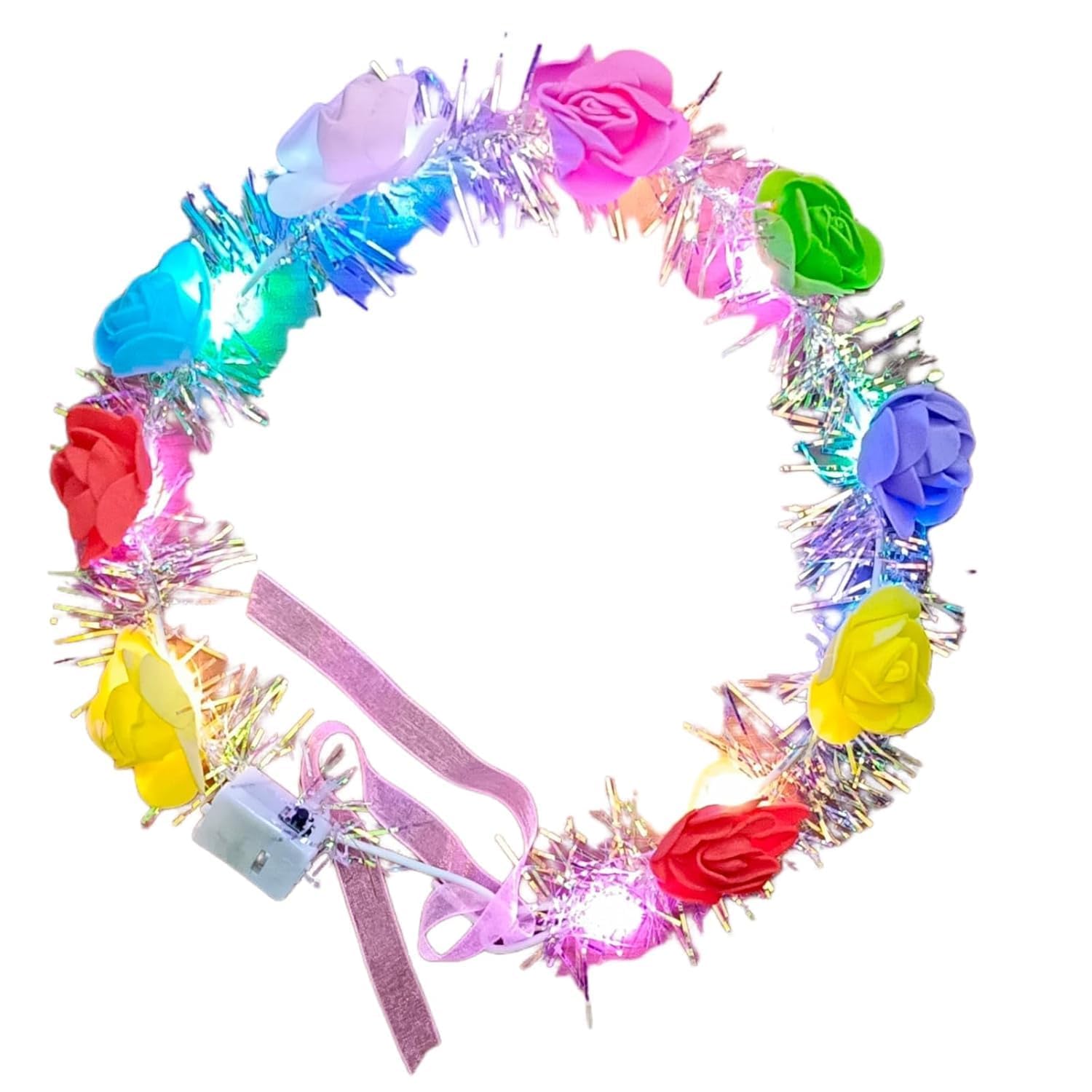 Flysales® Flower Tiara Light Up LED Headbands Luminous with 3 Modes for Girls Hair Tiara Crown Band Multicolor-image-22