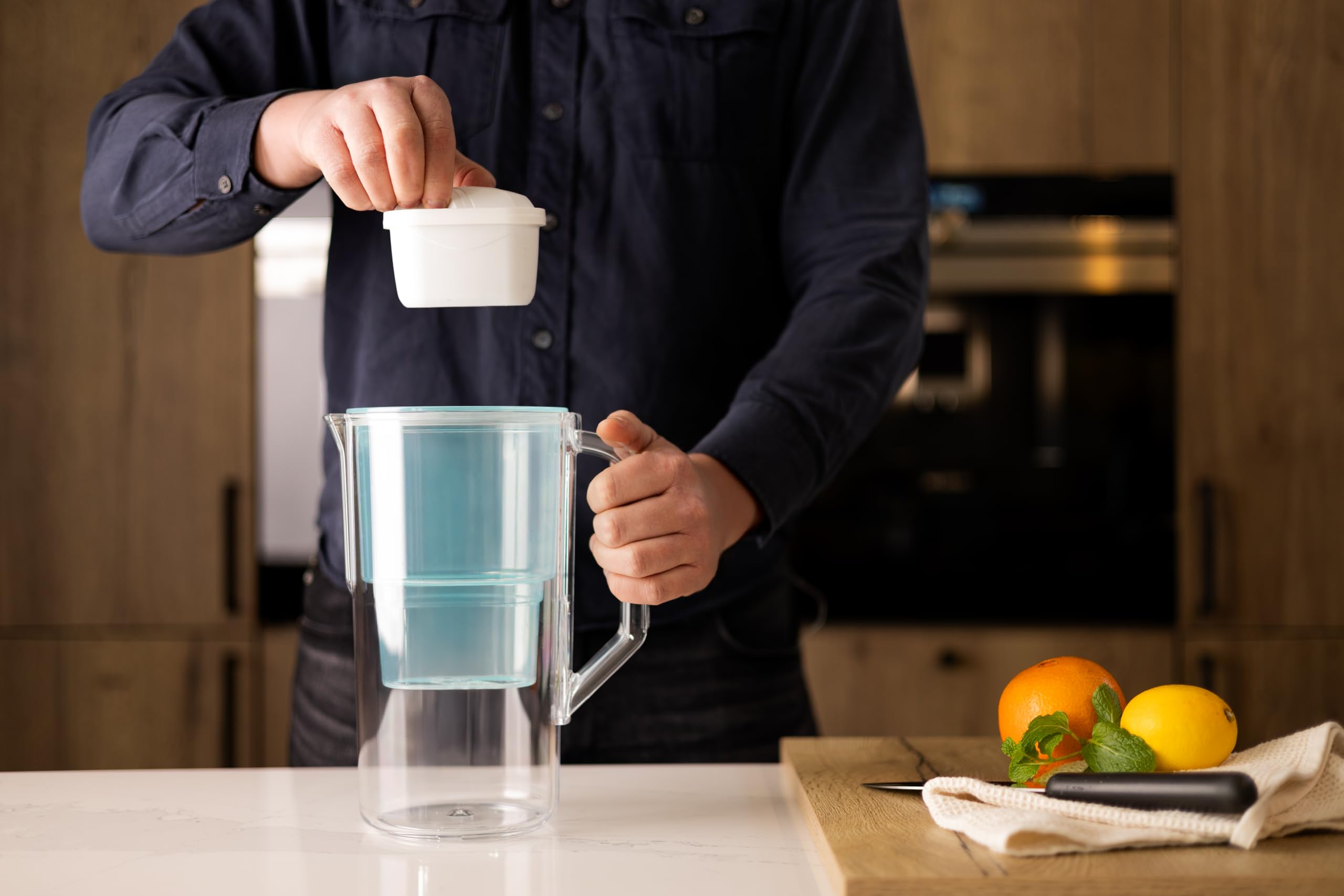Wessper Caraffa Filtrante per Acqua 2.5L | Ricambio per Dafi Unimax Aquaphor A5 BRITA Maxtra+ PHILIPS AWP212/10 | Ridurre Calcare | Contiene Caraffa Filtrante per l'acqua + Cartuccia Filtrante, Menta