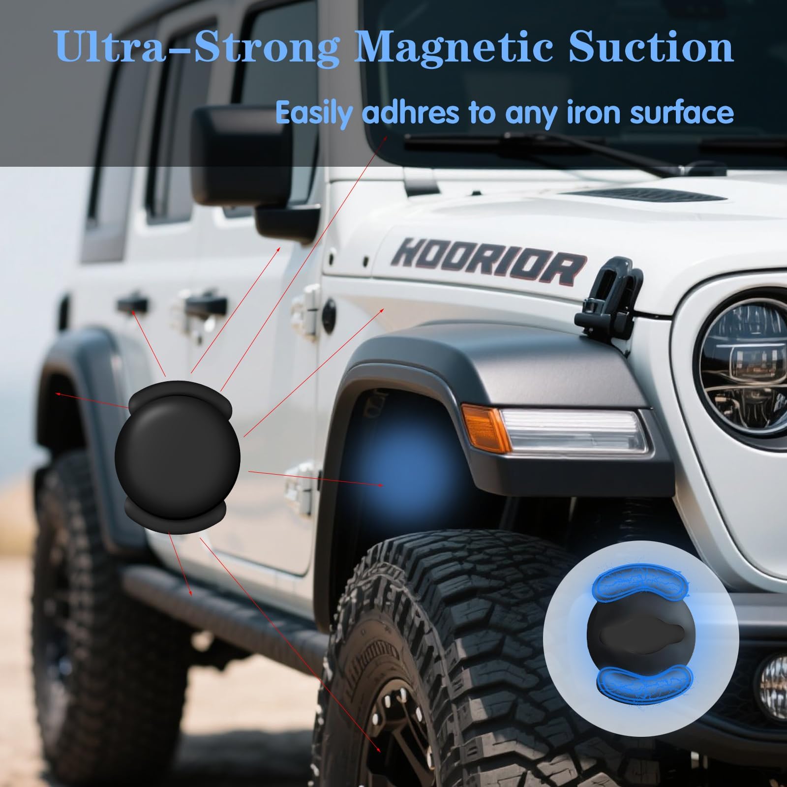 GPS Tracker per Auto, Magnetico Nascosto Localizzatore Gps Senza SIM senza abbonamento, Auto Localizzatore Compatibile con Apple Find My App(IOS) per Bambini, Animali Domestici (1 nero) - 4