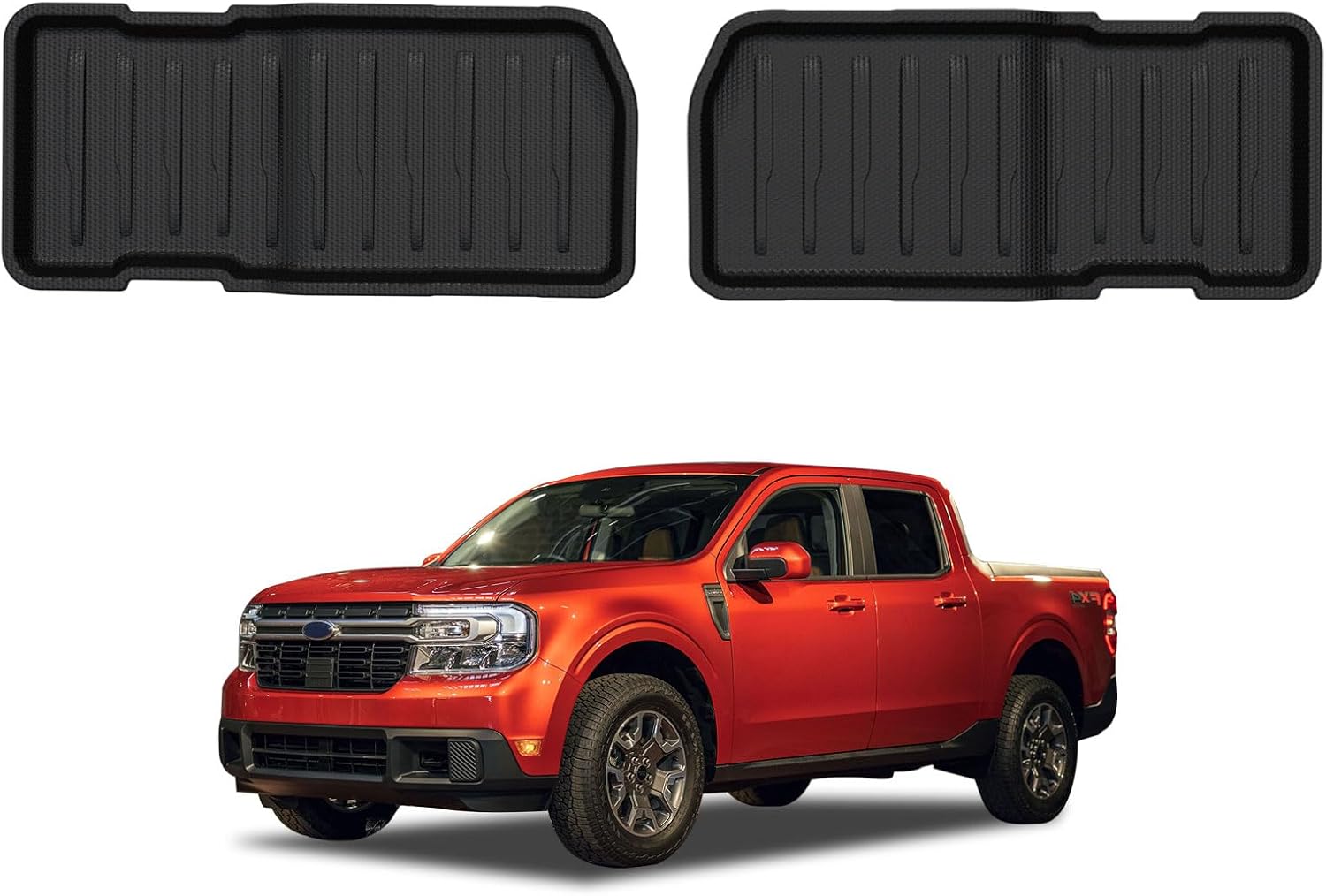 Mabett Under Seat Storage Mats for Ford Maverick Gasoline 2025 2024 2023 2022 Accessories(not fit Hybrid), All-Weather TPE Rear UnderSeat Organizer Liner