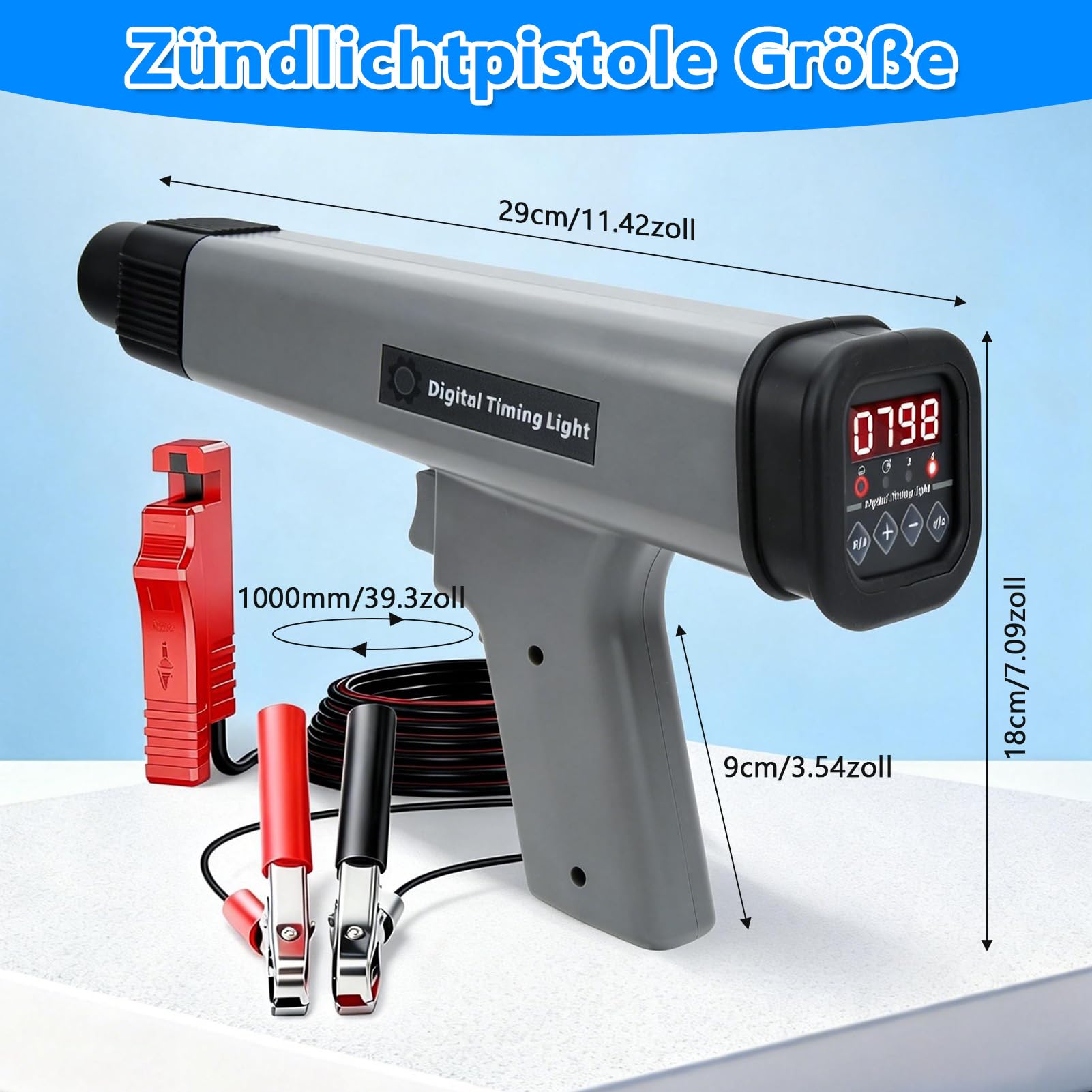 Lampada digitale con funzione flash induttiva, 12 V, per auto, moto e barca