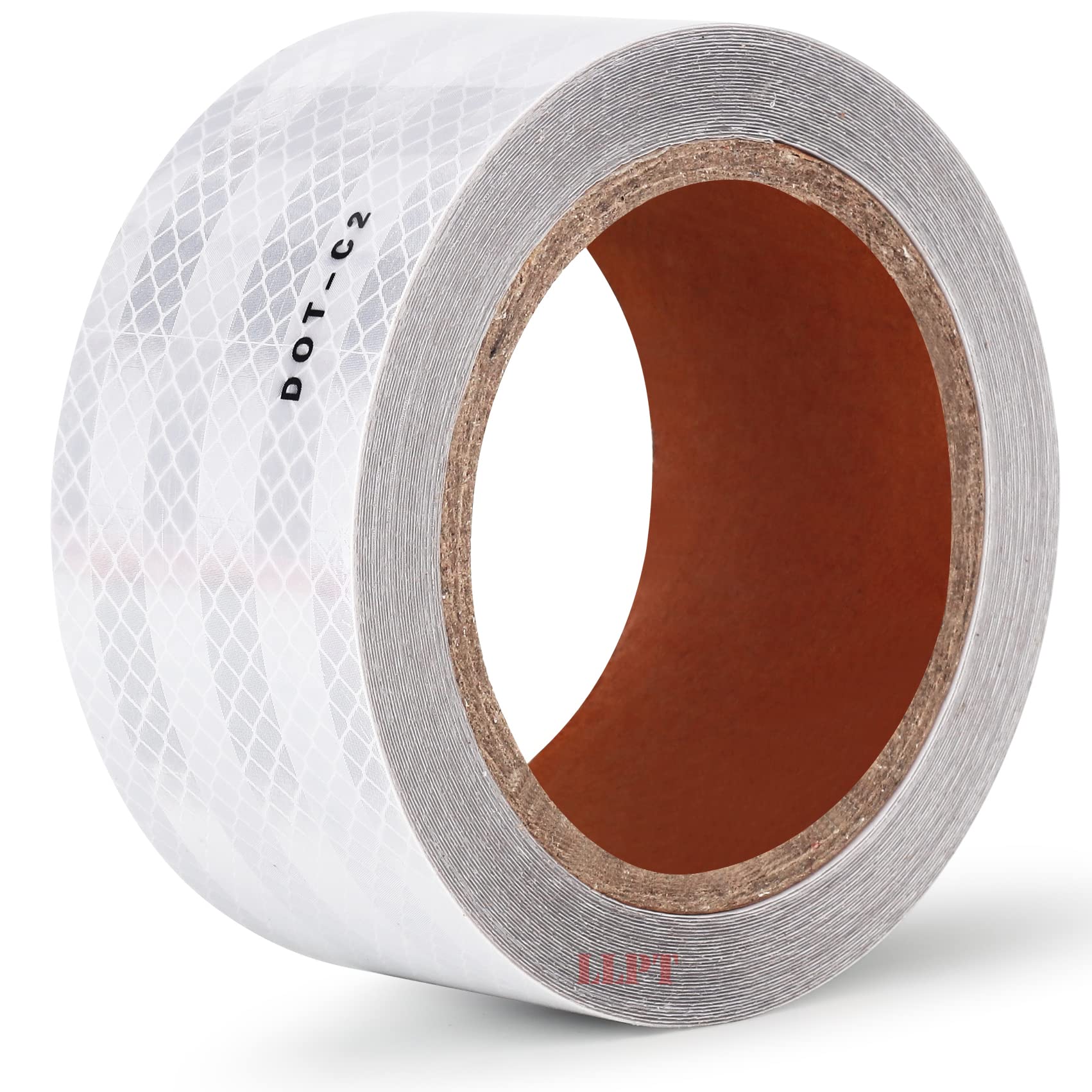 LLPT Reflective Tape 2” x 33 Ft DOT-C2 High Visibility Safety Tape Flexible Waterproof Intense Reflector for Trailer Truck Car RV Boat Camper Color