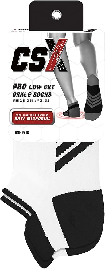 CSX Ankle Socks, Arch Support Compression, Men and Women Low Cut Fi