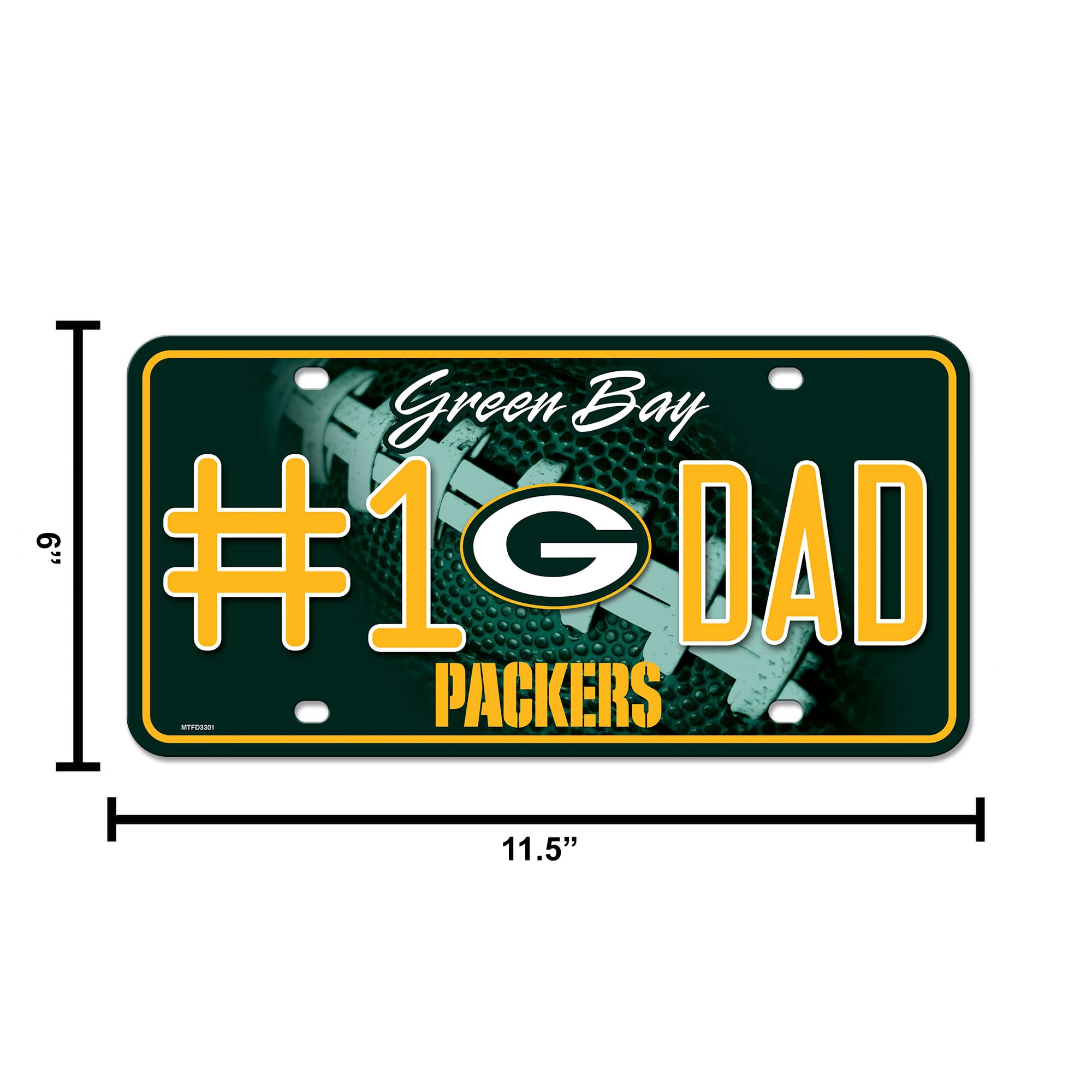 Rico Industries Uni – Erwachsene Metal Tag (#1 Fan) MTF-Metallanhänger (#1 Lüfter), Green Bay Packers, 12" x 6"