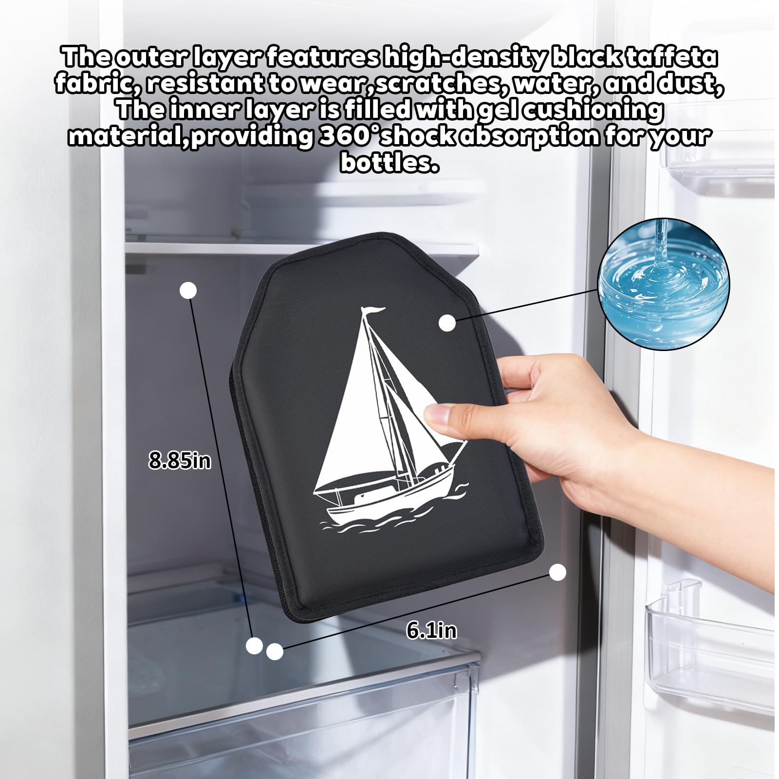 Universal Wine Chiller Sleeve for All Bottles - Rapidly Cools & Keeps Wine, Champagne & Beer Ice-Cold in Minutes - Portable No-Mess Gel Cooler for Picnics & Parties — Amazon image 2