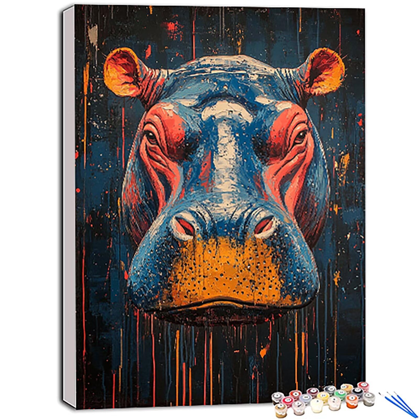 牛 数字油絵 手芸キット 大人向け 60x80 cm, ひまわり ペイントバイ