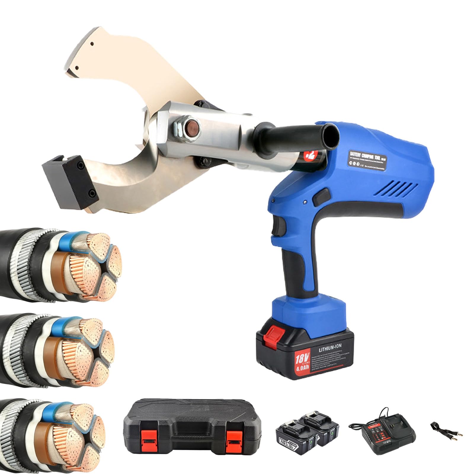 Tijeras hidráulicas eléctricas inalámbricas, pantalla LED, batería de 18 V, para construcción y mantenimiento eléctrico