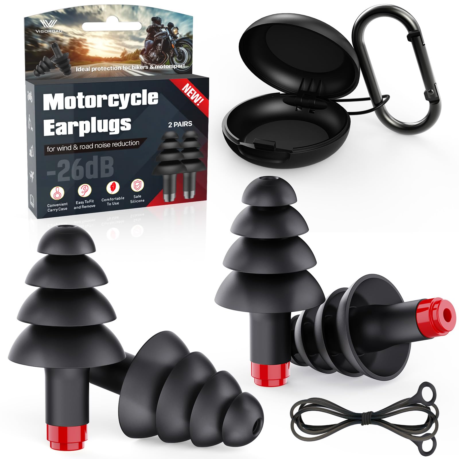 VIGOROAD Motorcycle Ear Plugs for Wind Noise Reduction