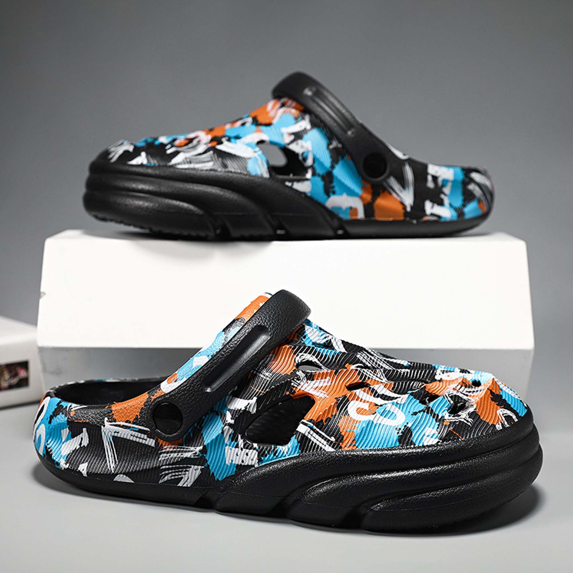 Men's slippers, outdoor beach slippers, anti slip work shoes, lightweight care shoes, cushioned chef shoes