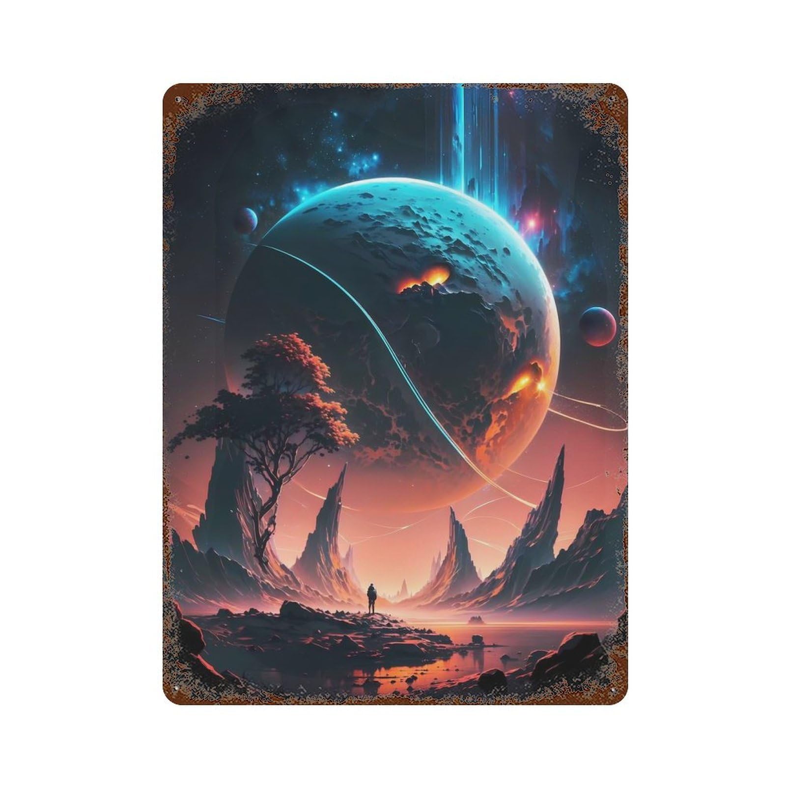Astral Wanderer Retro Metal Sign 15.7"x11.8", Ideal for Basement, Hobby Room And Garage Decor