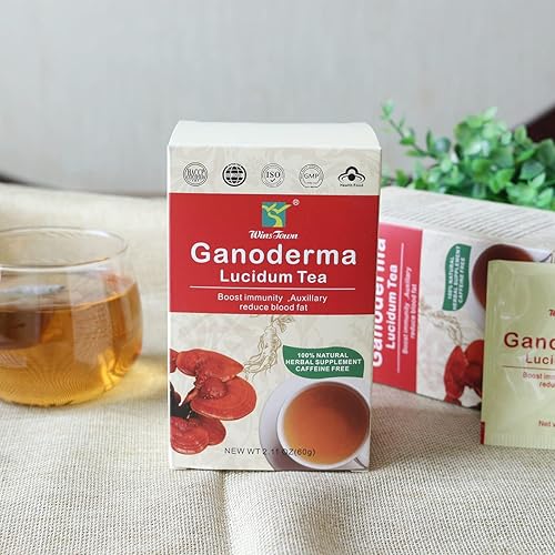 Miniatura 6 de Wins Town Té Ganoderma Lucidum, aumenta la inmunidad y reduce la grasa sanguínea auxiliar, 20 bolsitas de té